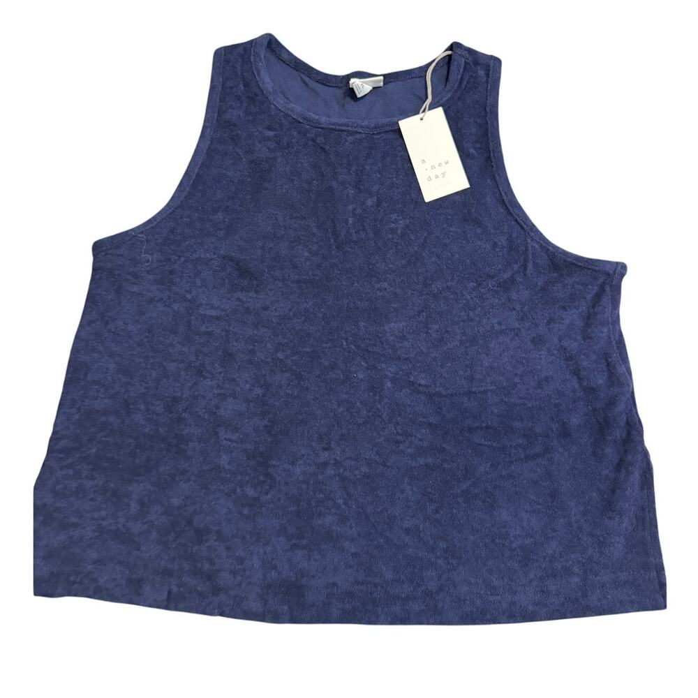 A New Day Women's Dark Blue Racerback Terry Tank Top - Size XS - NWT